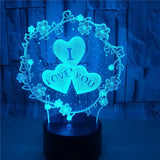 Nighdn 3D Lamp I LOVE YOU Valentine's Day Wedding Gift for Lover Colorfu  LED Light Proposal Decoration Room  Romantic  Lamp