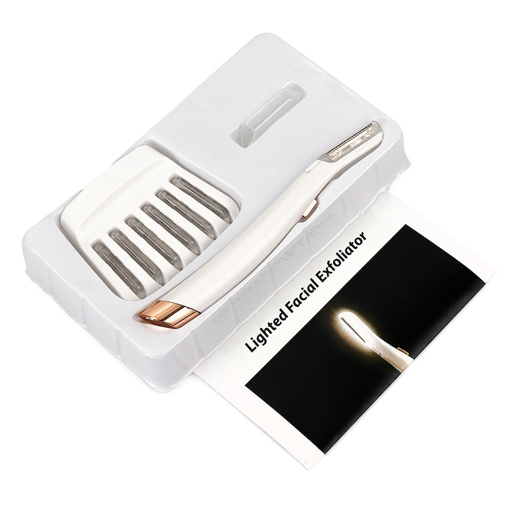 Finishing Touch Non-Vibrating Lighted Facial Exfoliator Device with 6 Replacement Heads - Battery Operated -  My BrioTop