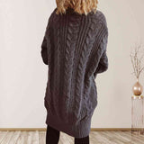 Cable-Knit Open Front Dropped Shoulder Cardigan -  My BrioTop